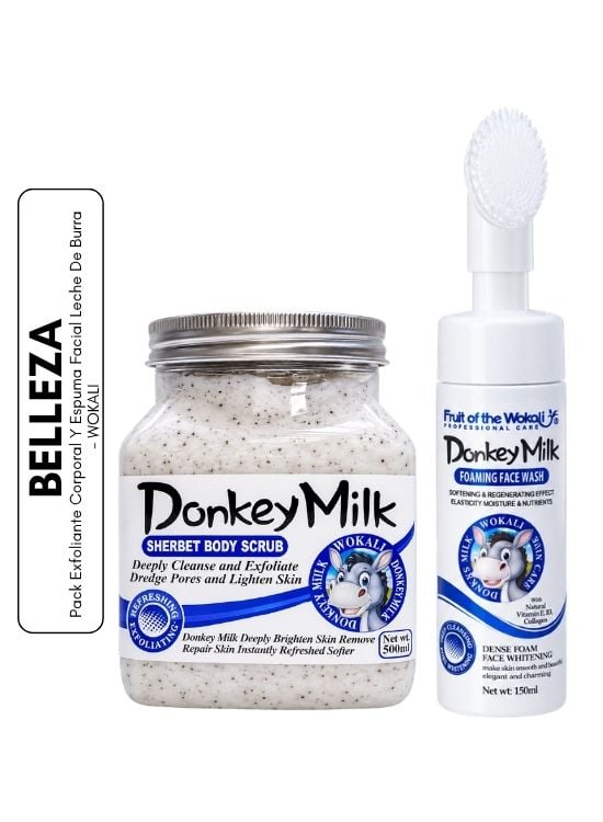 PACK EXFOLIANTE CORPORAL Y ESPUMA FACIAL LECHE DE BURRA - WOKALI - 1
