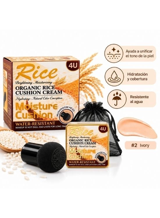 RICE CUSHION CREAM 20 GR TONO 02 IVORY - WOKALI - 2