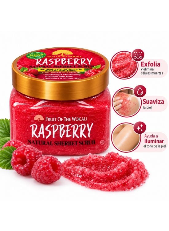 EXFOLIANTE CORPORAL SHERBET RASPBERRY 600 GR - WOKALI - 2