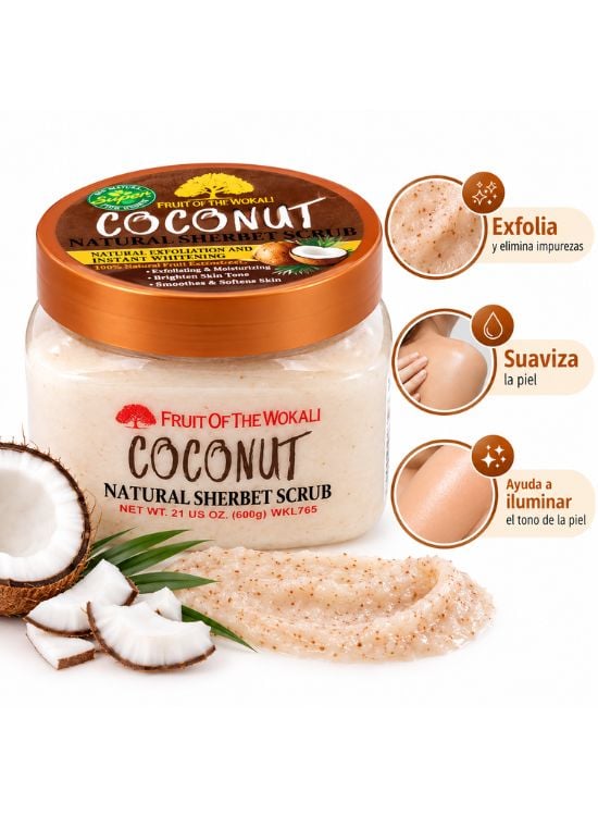 EXFOLIANTE CORPORAL SHERBET COCONUT 600 GR - WOKALI - 2