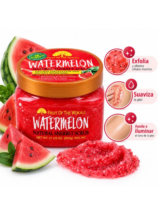EXFOLIANTE CORPORAL SHERBET WATERMELON 600 GR - WOKALI - 2
