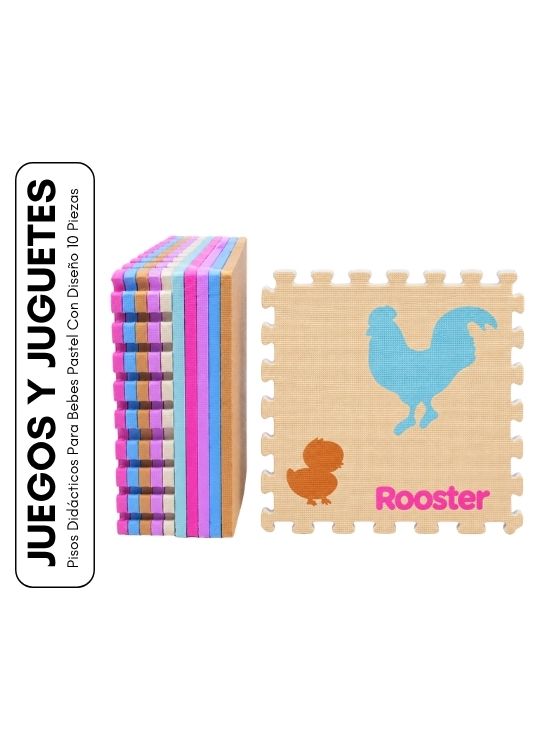 PISOS DIDÁCTICOS PARA BEBES PASTEL CON DISEÑO 10 PIEZAS - 1