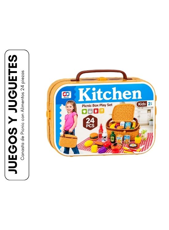 CANASTA DE PICNIC CON ALIMENTOS 24 PIEZAS - 1