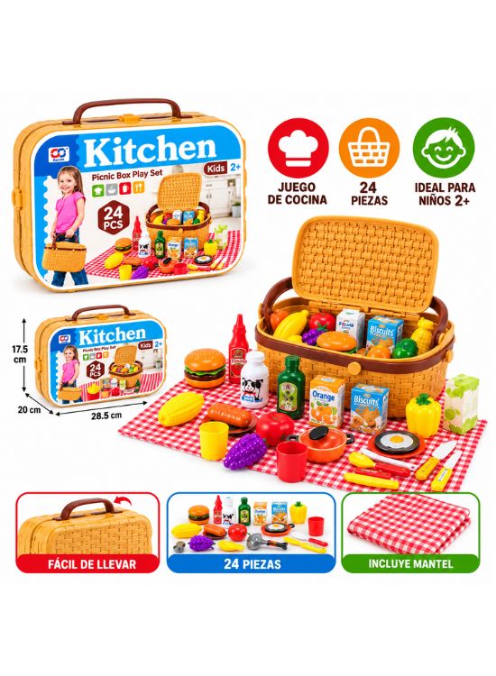 CANASTA DE PICNIC CON ALIMENTOS 24 PIEZAS - 2