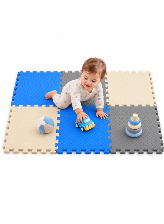 PISOS DIDÁCTICOS PLOMO BEIGE Y AZUL 6 PIEZAS - 3