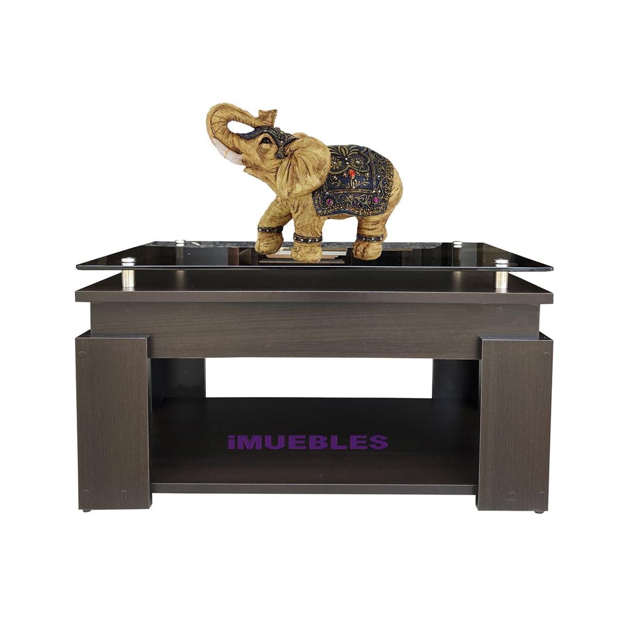 MESA DE CENTRO CON TABLERO DE VIDRIO MODELO GALLO - TEMEL - 1