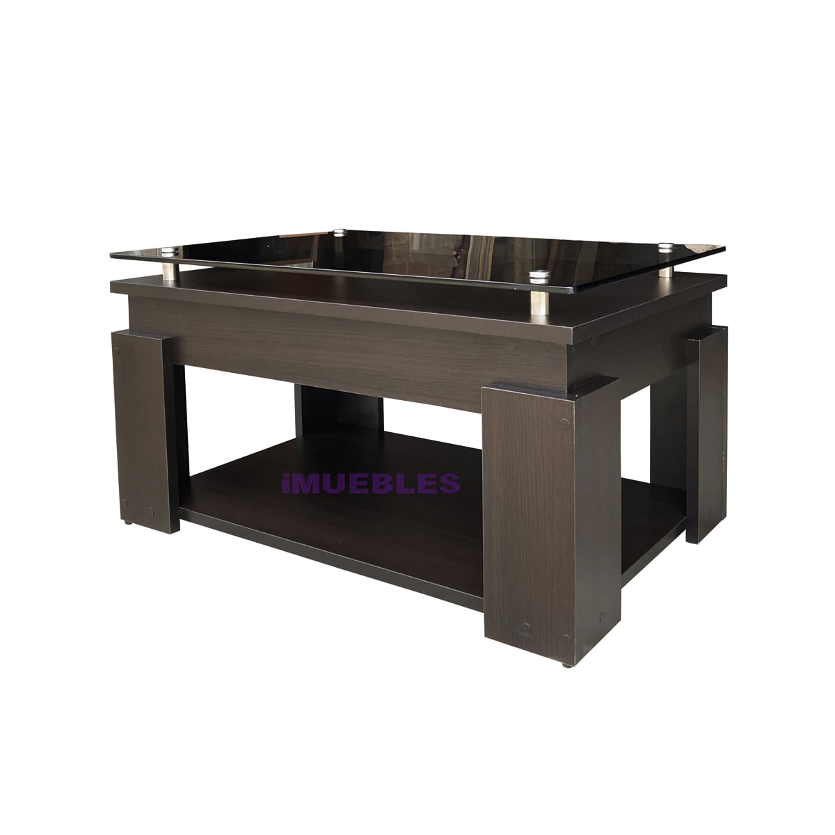 MESA DE CENTRO CON TABLERO DE VIDRIO MODELO GALLO - TEMEL - 2