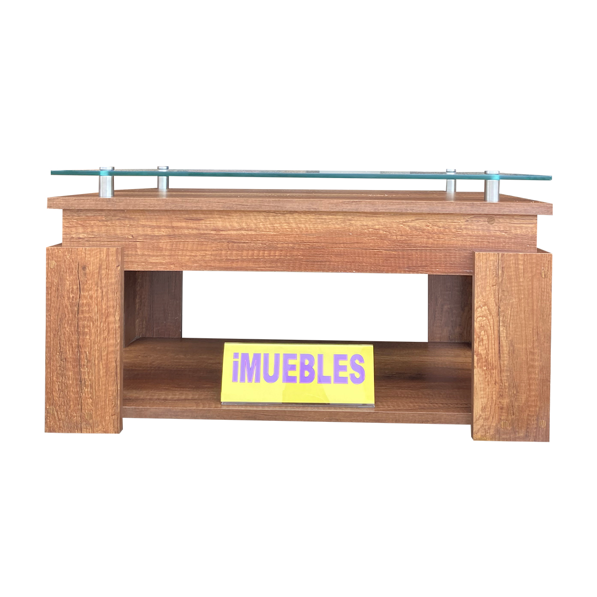 MESA DE CENTRO CON TABLERO DE VIDRIO MODELO GALLO CARAMELO - TEMEL - 4