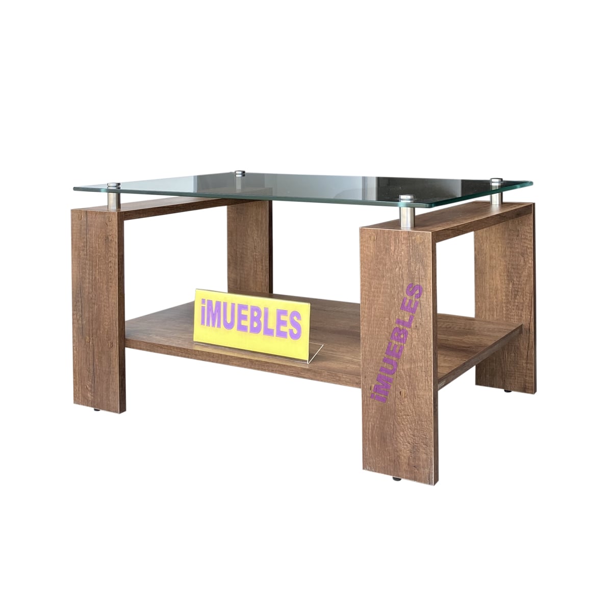 MESA DE CENTRO CON VIDRIO CARAMELO MODELO MISS - TEMEL - 3