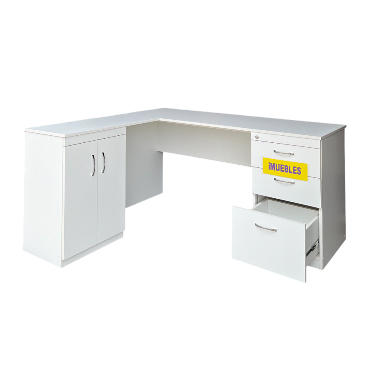 Escritorio Gerencial en L 160 cm REIS color Blanco - 3