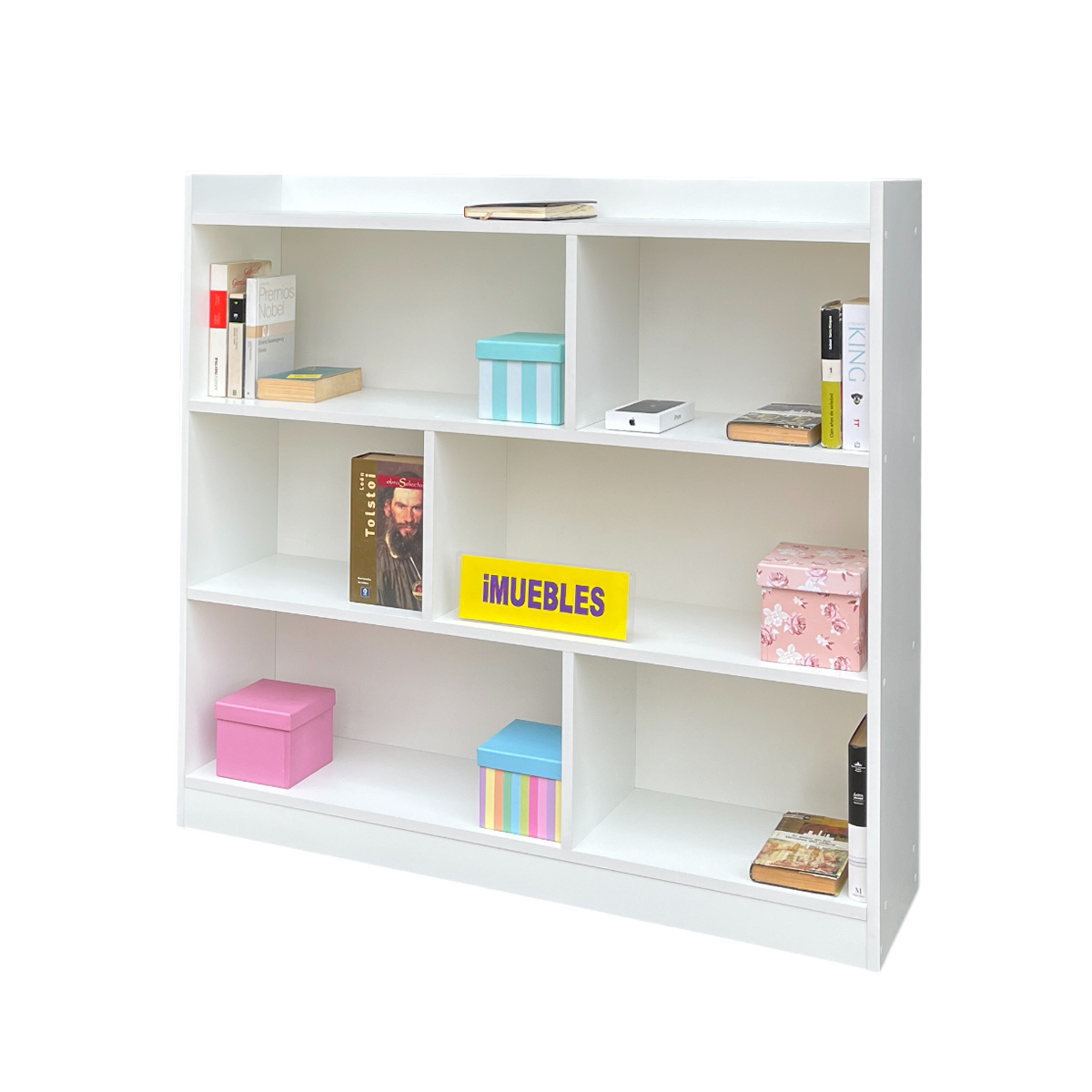 ORGANIZADOR ESCOLAR LIBRERO ESTANTE MELAMINA COLOR BLANCO - TEMEL - 1