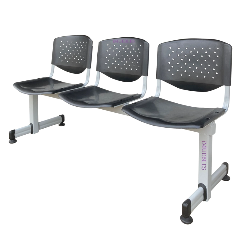BANCA DE ESPERA TÁNDEM DE 3 ASIENTOS COLOR NEGRO – MODELO T3 – TEMEL - 1