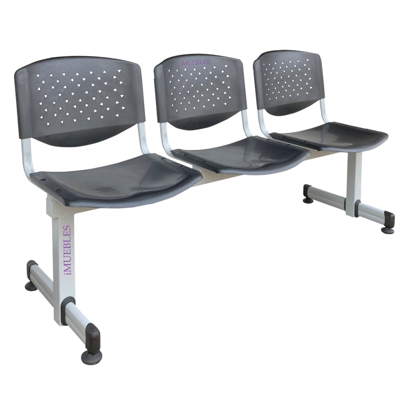 BANCA DE ESPERA TÁNDEM DE 3 ASIENTOS COLOR NEGRO – MODELO T3 – TEMEL - 2