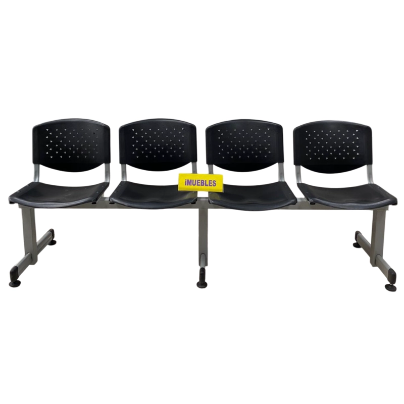 BANCA DE ESPERA TÁNDEM DE 4 ASIENTOS COLOR NEGRO – MODELO T4 – TEMEL - 3