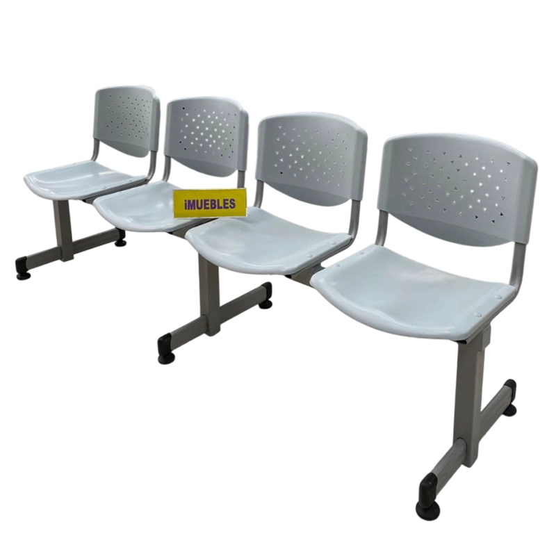 BANCA DE ESPERA TÁNDEM DE 4 ASIENTOS COLOR GRIS – MODELO T4 – TEMEL - 2