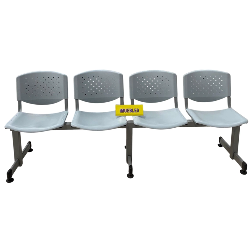 BANCA DE ESPERA TÁNDEM DE 4 ASIENTOS COLOR GRIS – MODELO T4 – TEMEL - 3