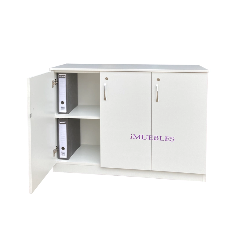 CREDENZA MUEBLE DE OFICINA. 03 PUERTAS CON LLAVE. COLOR BLANCO - TEMEL - 3