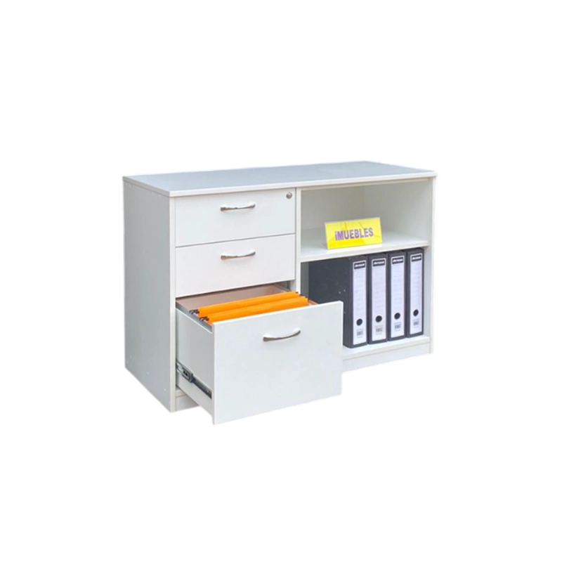 CREDENZA PARA OFICINA EFES - CAJÓN PARA CARPETAS COLGANTES COLOR BLANCO - TEMEL - 5