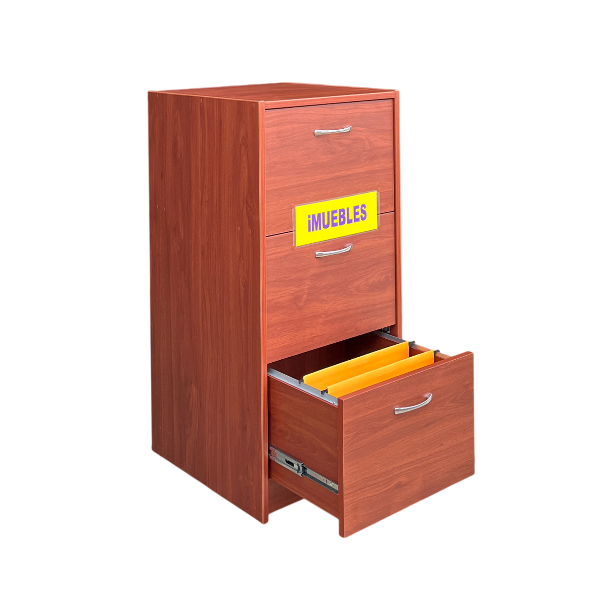 ARCHIVADOR OFICINA, CAJONERA 03 PARA FOLDER COLGANTE LLAVE COLOR CEDRO - TEMEL - 2