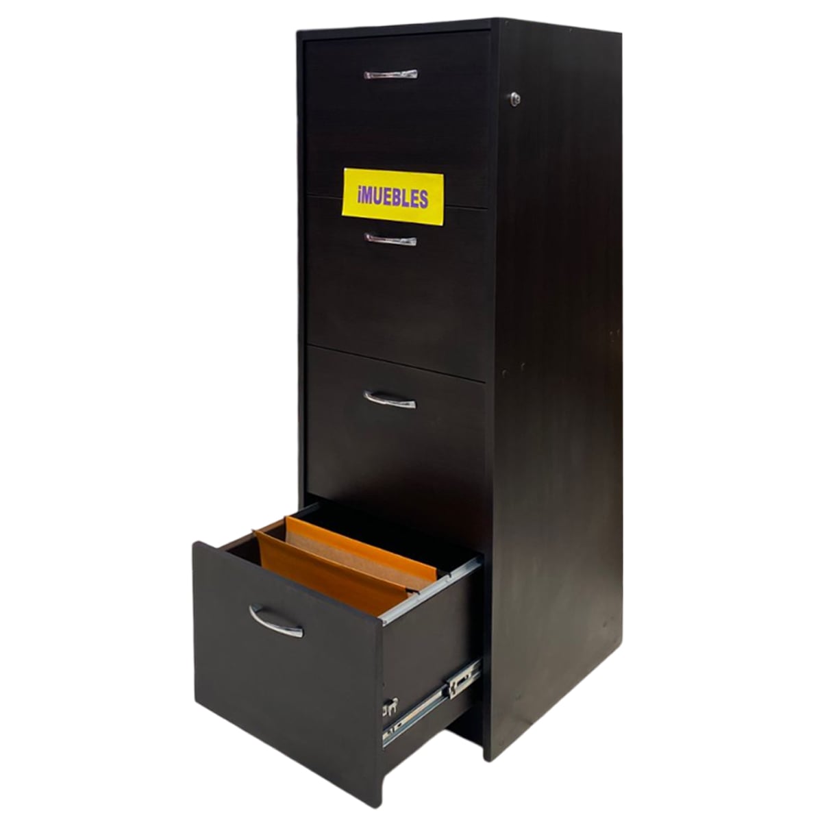 ARCHIVADOR OFICINA, CAJONERA 04 PARA FOLDER COLGANTE LLAVE WENGUE - TEMEL - 1