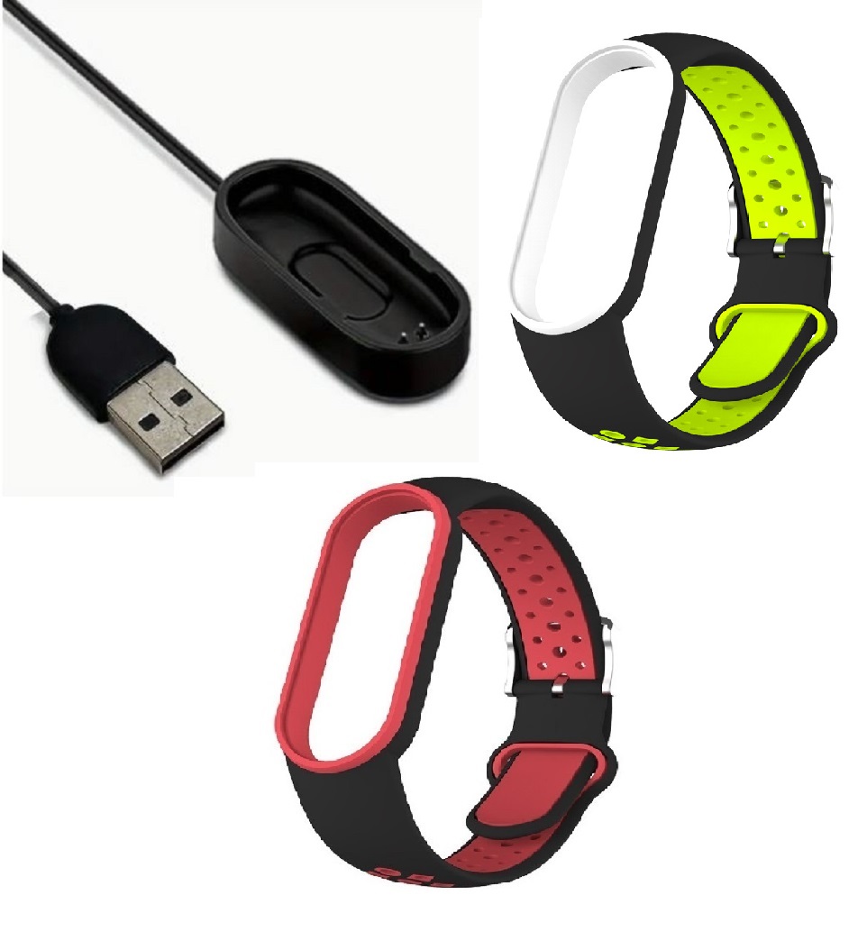 CORREA SILICONA CON HEBILLA X 2 + CARGADOR XIAOMI MI BAND 4 - 1