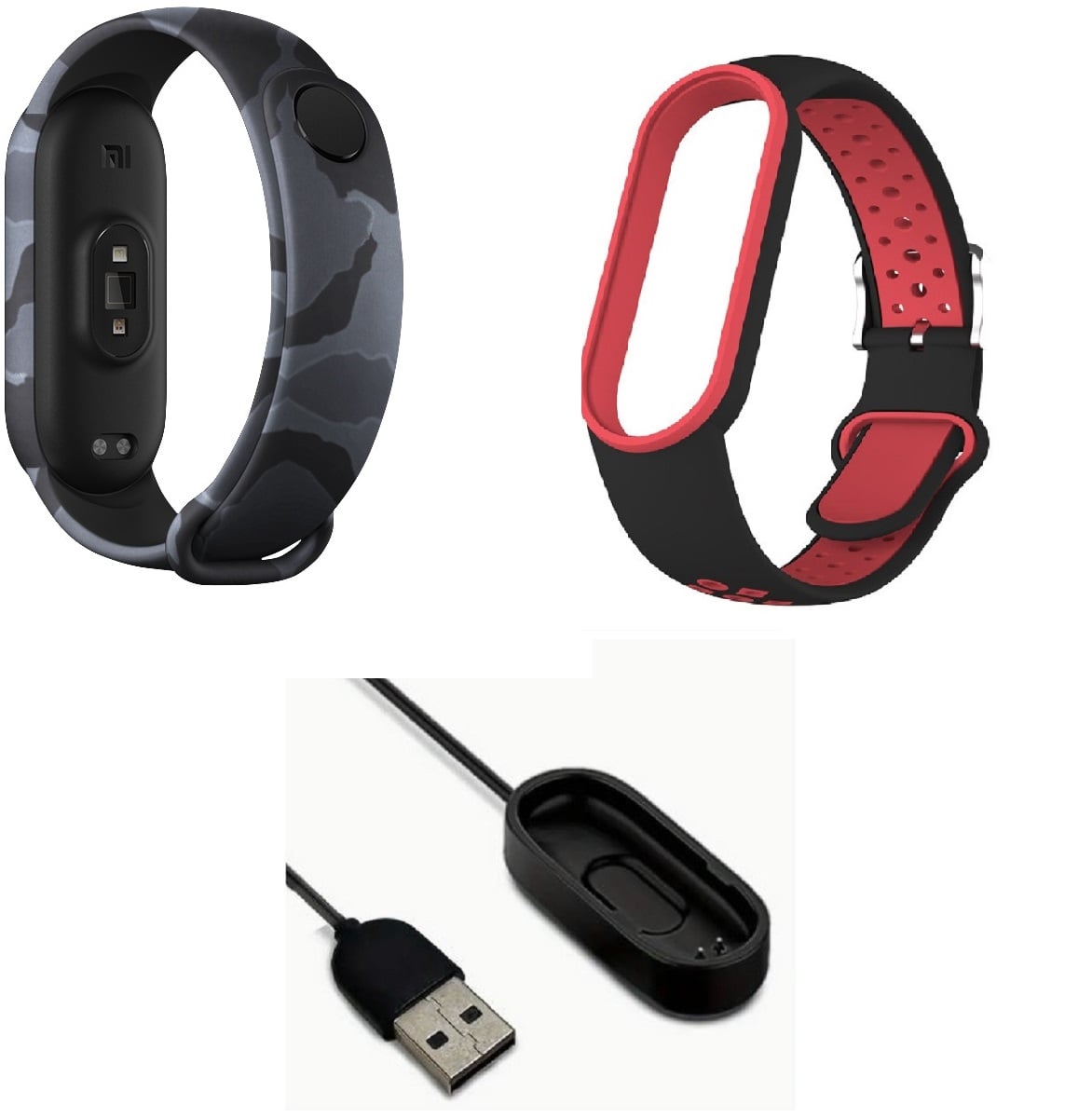 CORREA SILICONA CON CAMUFLADA Y CON HEBILLA + CARGADOR XIAOMI MI BAND 4 - 1