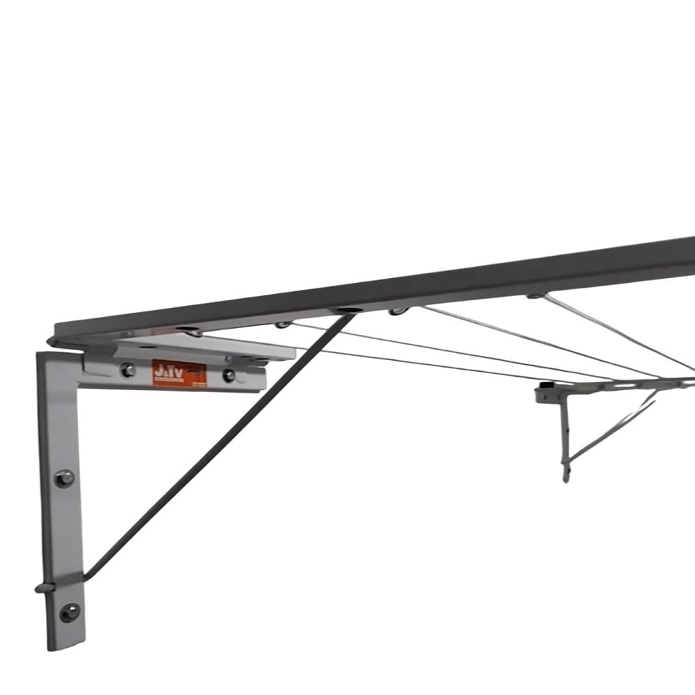 TENDEDERO DE ROPA REFORZADO PLEGABLE 5 LÍNEAS 3M PARED - BLANCO - 1