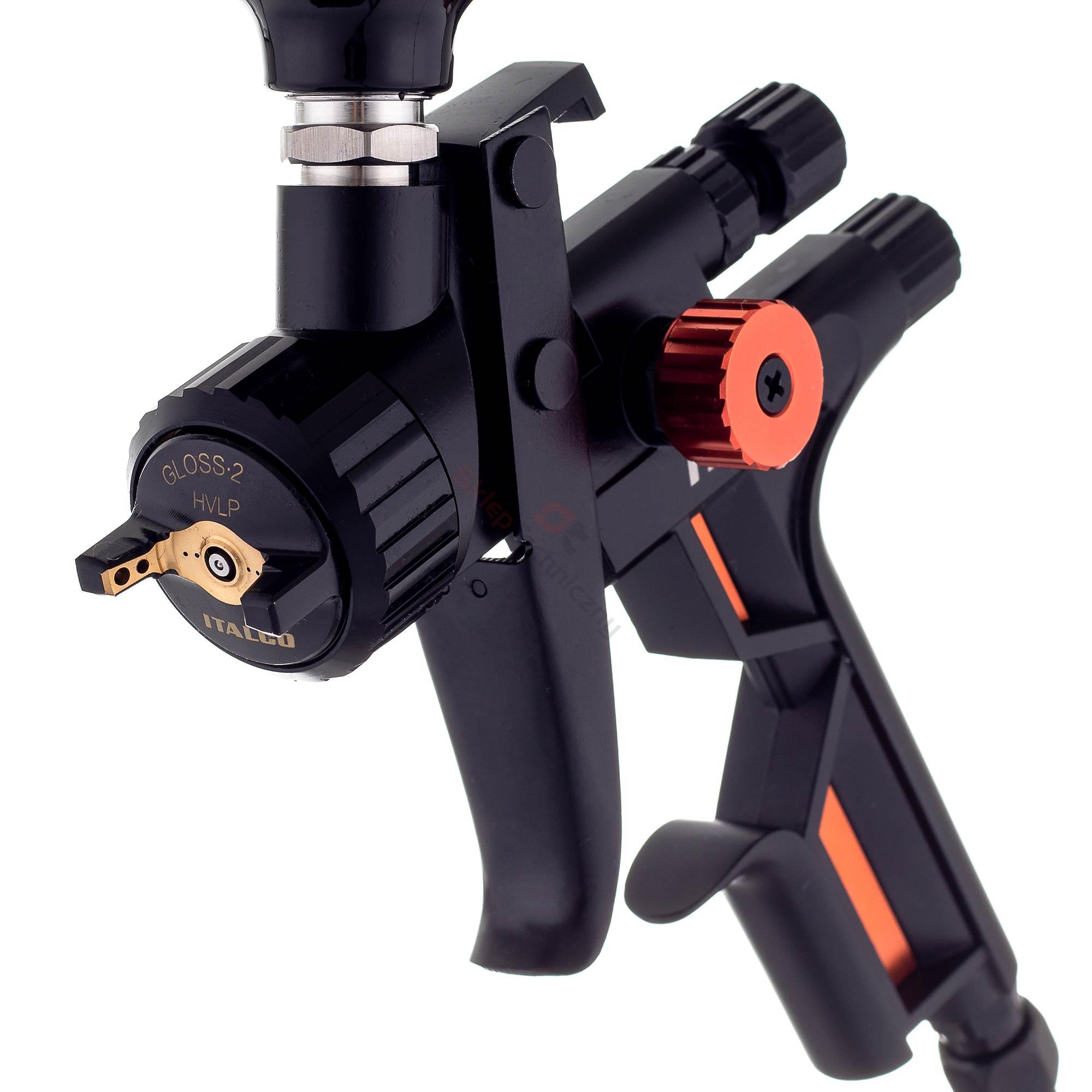 PISTOLA ITALCO GLOSS 2 H.V.L.P 1.3MM BLACK/ORENGE - 1