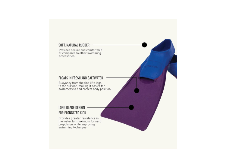 ALETAS NATACIÓN FINIS FLOTANTES LARGAS JUNIOR BLUE PURPLE XXXXS 24-26 - 2
