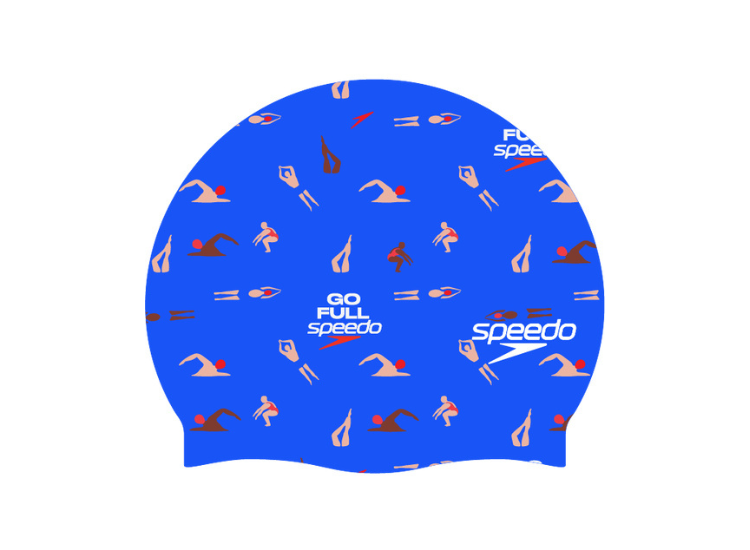 GORRO NATACION SPEEDO SLOGAN PRINT AZUL - 1