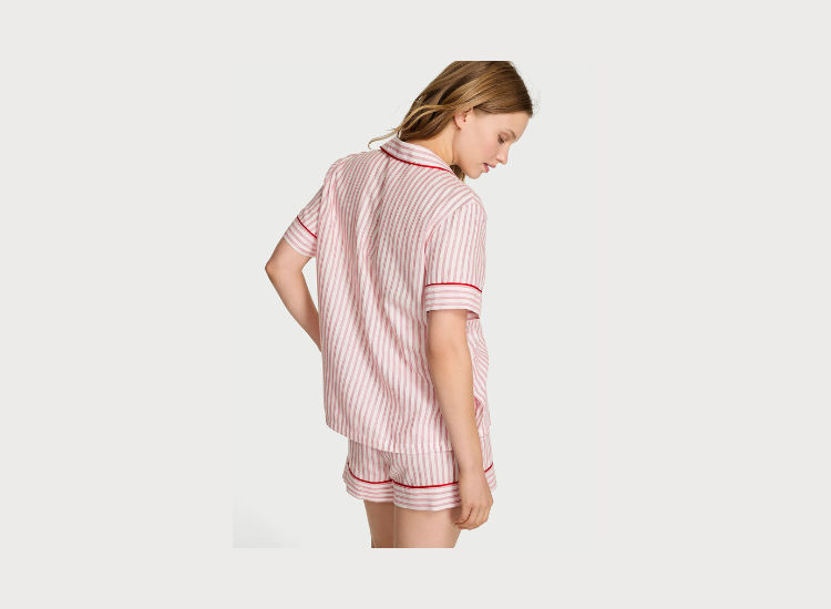 CONJUNTO DE PIJAMA CORTO DE FRANELA VICTORIA'S SECRET ROSADO - 2