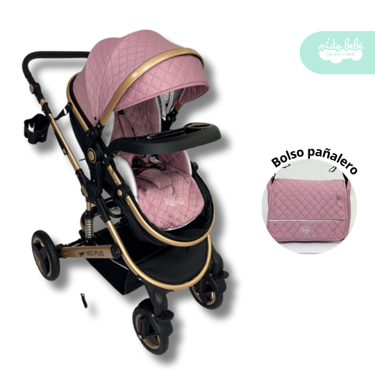 COCHE CUNA MOISES CON BOLSO PAÑALERO NEO PLUS NEGRO - 1