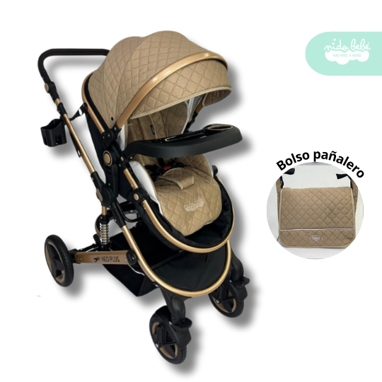 COCHE CUNA MOISES CON BOLSO PAÑALERO NEO PLUS NEGRO - 2