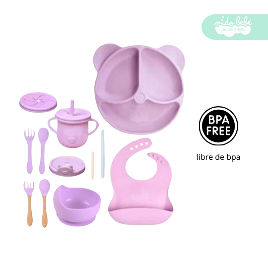 SET ALIMENTACIÓN BEBÉ OSO 13 PIEZAS - 2