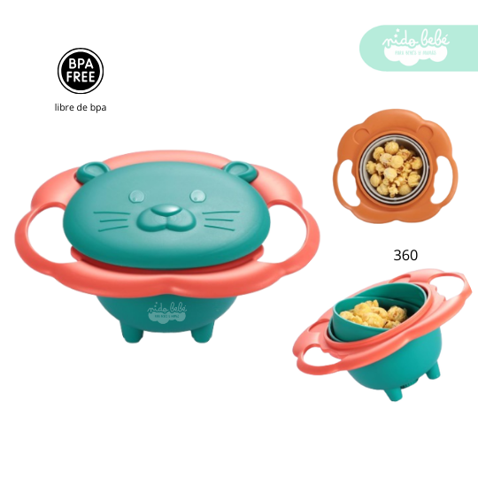 PLATO GIRATORIO ANTIDERRAMES PARA BEBES GIRO 360 - 4