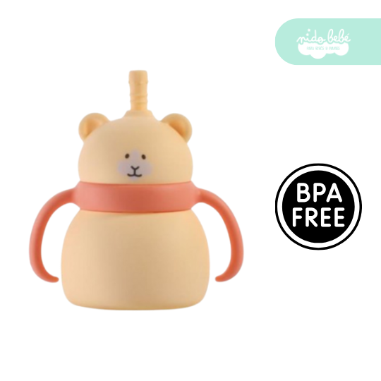 VASITO DE SILICONA PARA BEBÉ ANTIDERRAME MODELO OSITO - 4