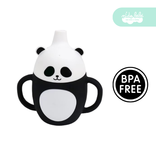 VASO DE SILICONA DE BEBE ANTIDERRAME CON AZA - 1