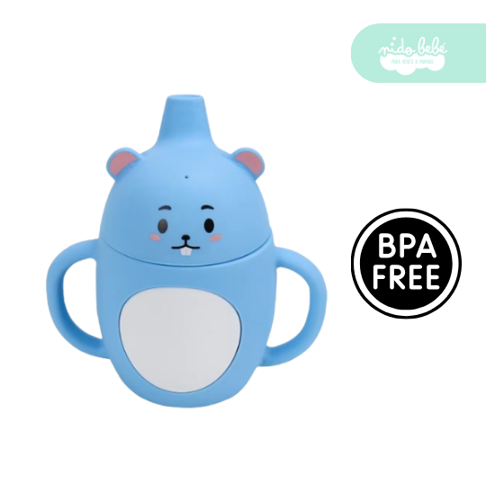 VASO DE SILICONA DE BEBE ANTIDERRAME CON AZA - 4