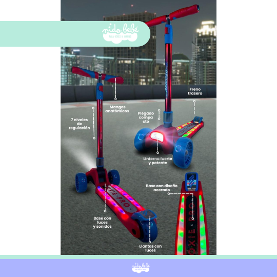 SCOOTER PARA NIÑA BASE CON LUCES Y SONIDOS - 3
