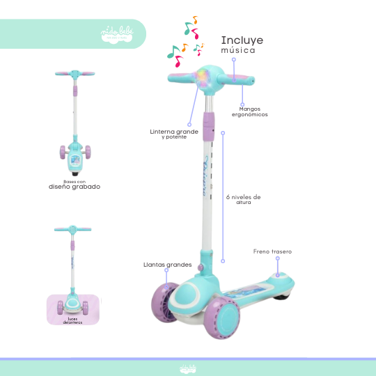 SCOOTER PARA NIÑO MUSICAL CON LUCES - 2