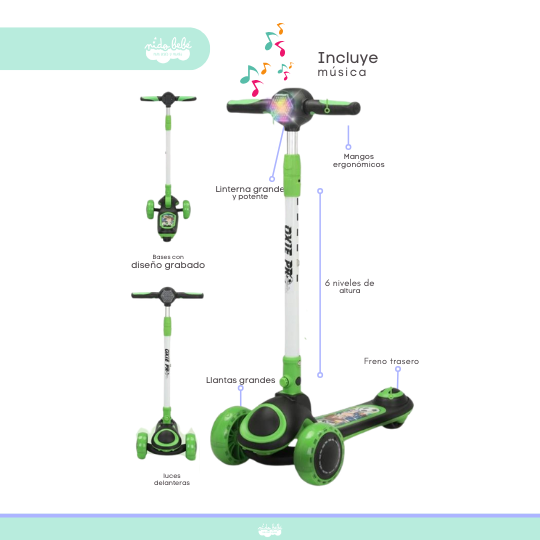 SCOOTER PARA NIÑO MUSICAL CON LUCES - 5