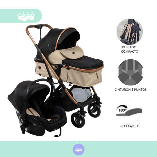 COCHE MOISES CON PORTA BEBÉ DE LUJO BIMBA PREIUM - 1