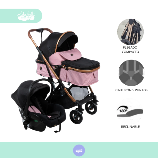 COCHE MOISES CON PORTA BEBÉ DE LUJO BIMBA PREIUM - 3