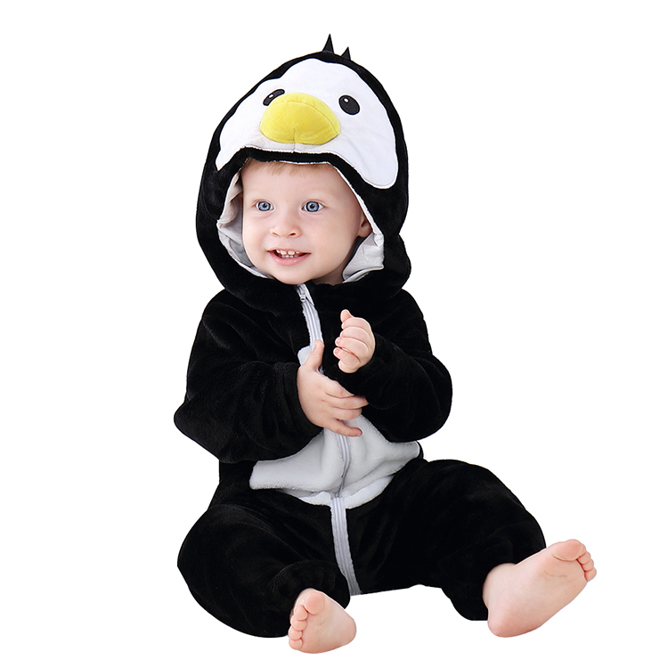 DISFRAZ UNISEX MICHLEY NEGRO ONESIE BEBÉ ANTIALERGICO PINGUINO - 1