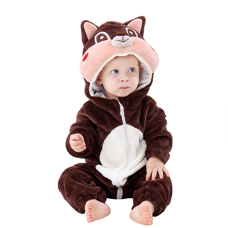 DISFRAZ UNISEX MICHLEY MARRÓN ONESIE BEBÉ ANTIALERGICO ARDILLA - 1