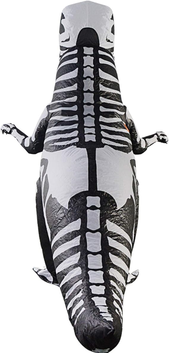DISFRAZ INFLABLE HALLOWEEN T-REX NEGRO HUESOS - JMP - 2