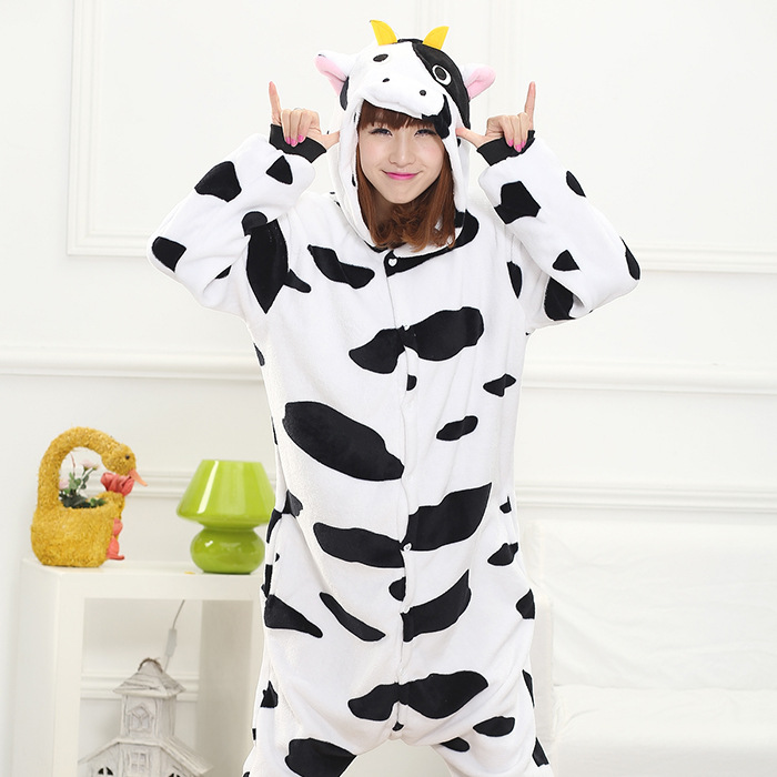 DISFRAZ UNISEX NEGRO ONESIE PIJAMA VACA ANTIALERGICA JMP - 2