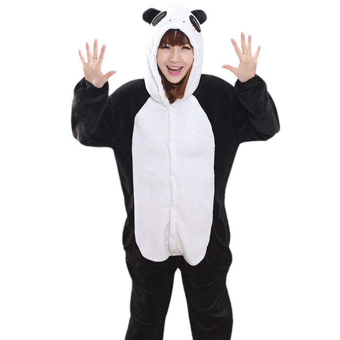DISFRAZ UNISEX NEGRO ONESIE PIJAMA OSO PANDA ANTIALERGICA JMP - 1