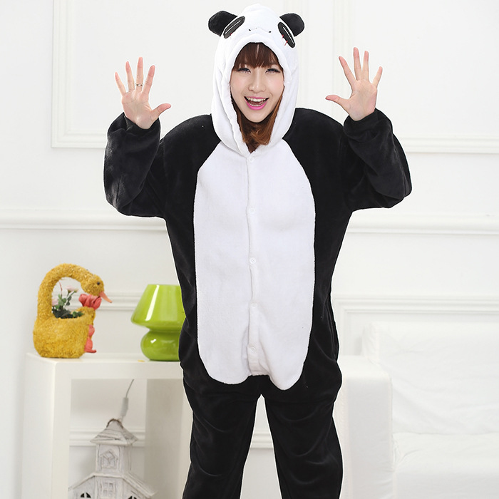 DISFRAZ UNISEX NEGRO ONESIE PIJAMA OSO PANDA ANTIALERGICA JMP - 2