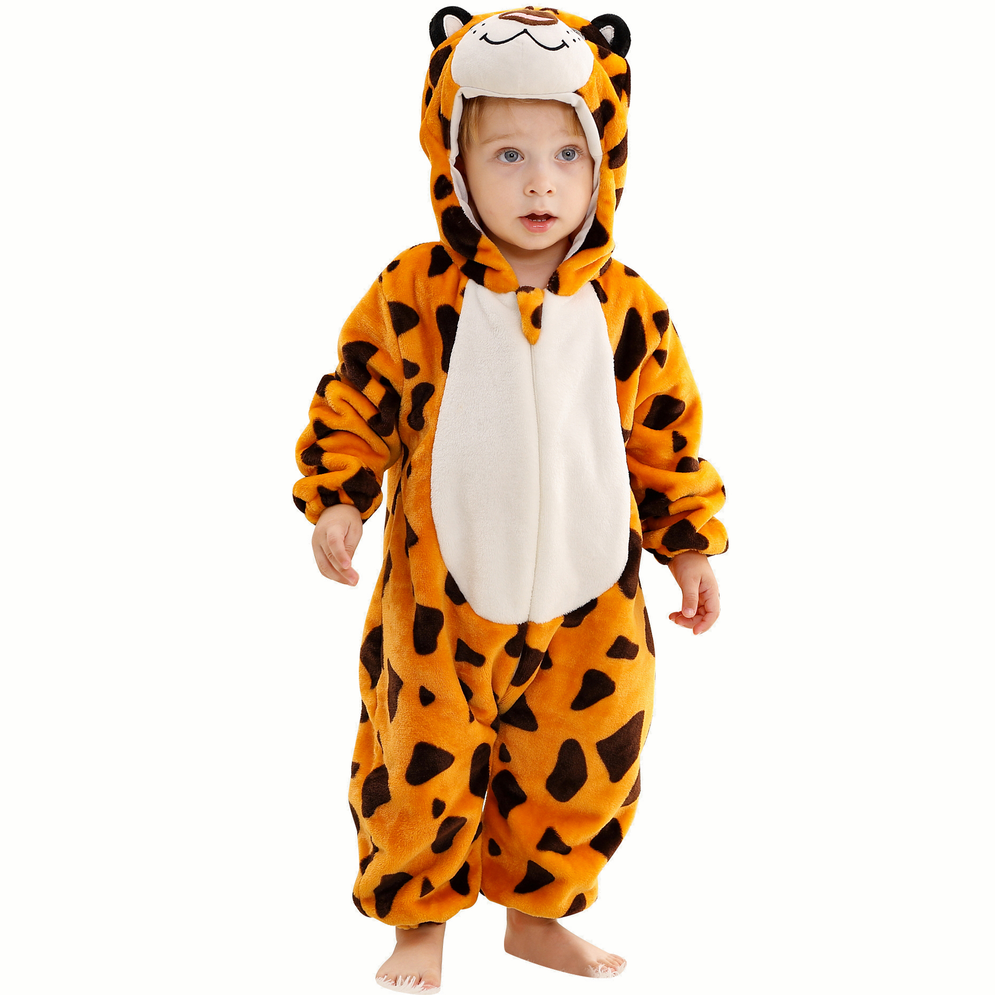 PIJAMA HIPOALERGENICO PARA BEBE LEOPARDO NARANJA - MICHLEY - 1
